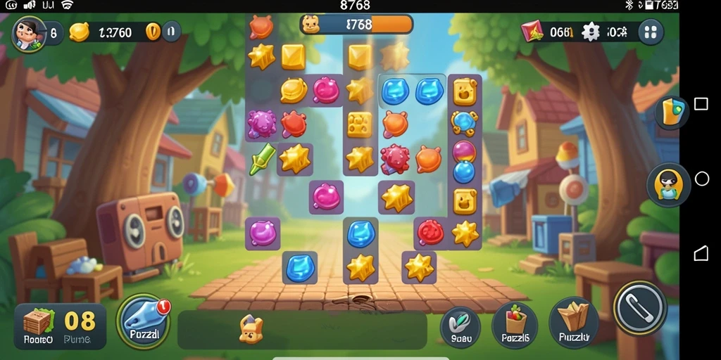 Tampilan menarik dari gameplay Puzzle 8768 yang menantang.