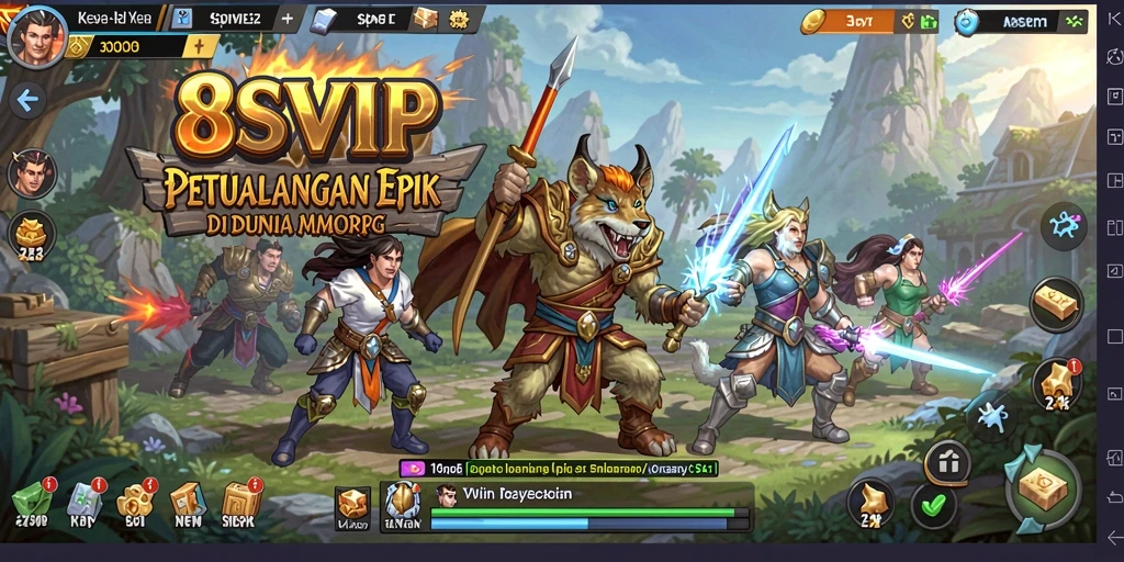 Gameplay seru di dunia fantasi 8SVIP dengan pertempuran yang mendebarkan.