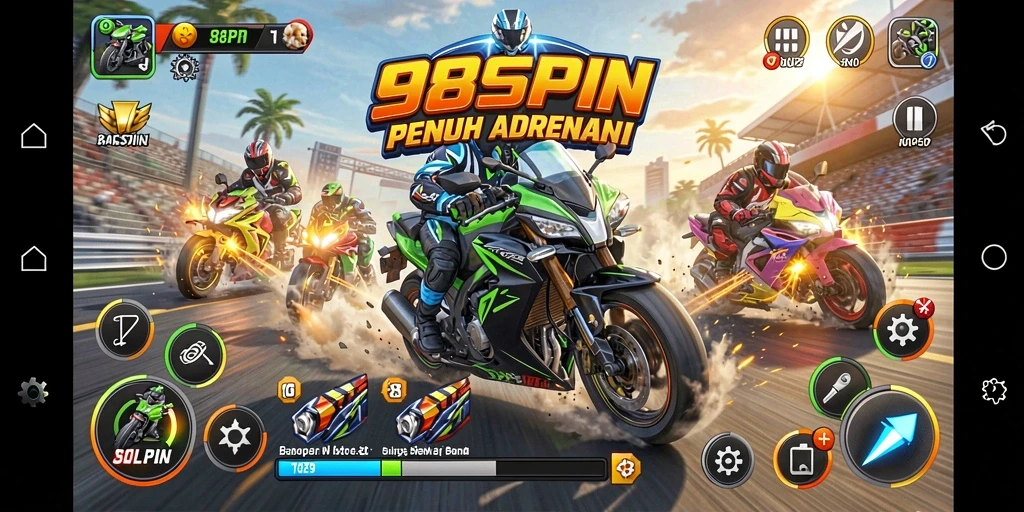 Gameplay seru dari 98SPIN saat balapan motor yang mendebarkan.