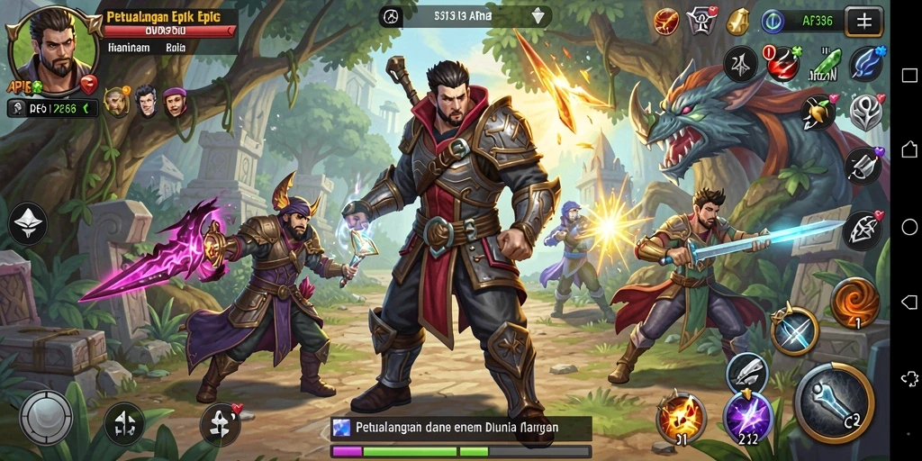 Tampilan gameplay API36 menampilkan aksi seru dalam petualangan RPG.