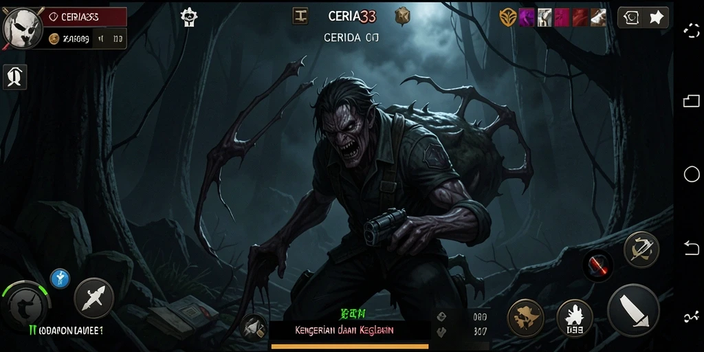 Tampilan menakutkan dari gameplay CERIA33 yang penuh kengerian.