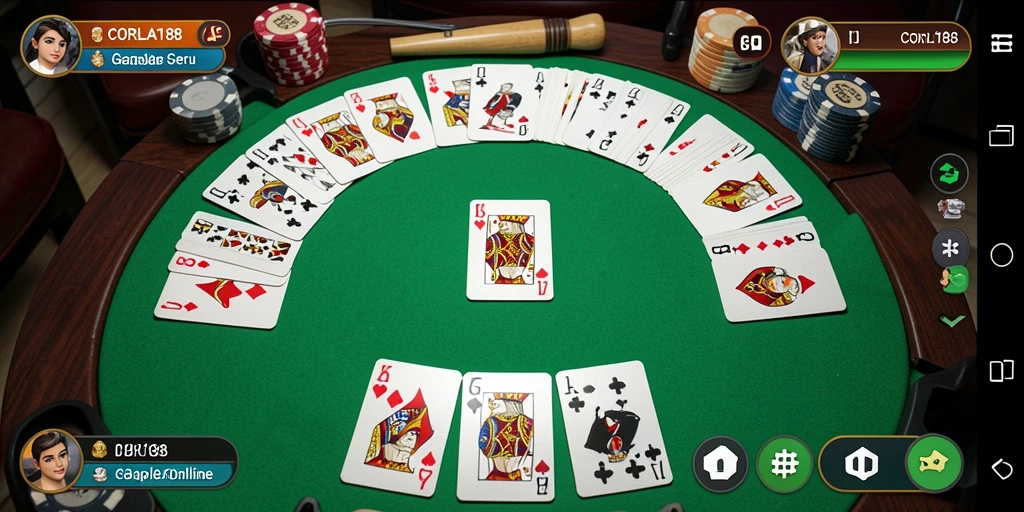 Gameplay Gaple yang seru di CORLA188, penuh interaksi.