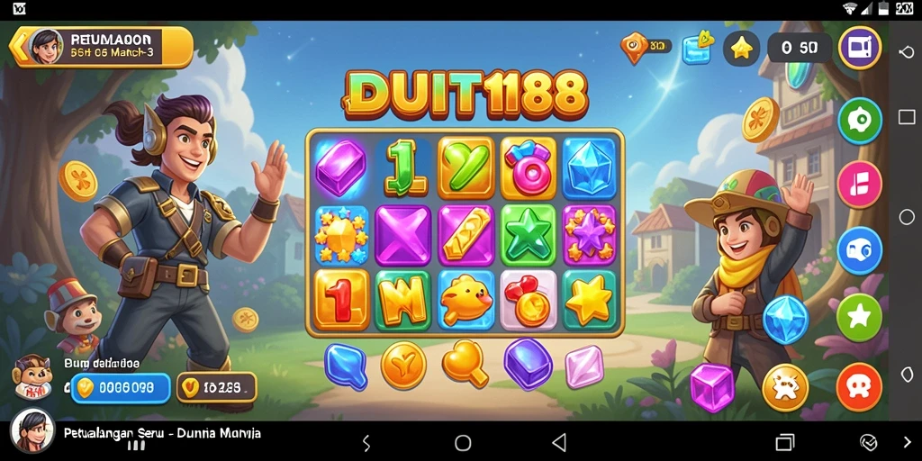 Screenshot menampilkan aksi seru dalam permainan Match-3.