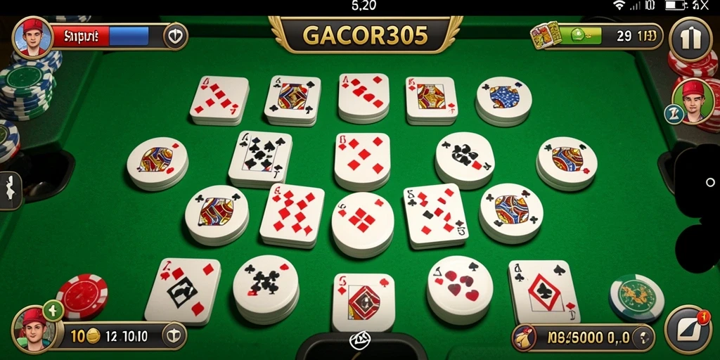Tampilan gameplay seru GACOR305 saat bermain Gaple.