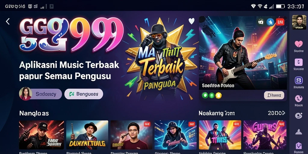 Screenshot gameplay GG999 menunjukkan pengguna menikmati musik interaktif.
