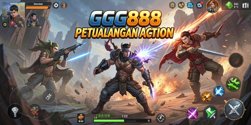 Tampilan gameplay GGG888 yang mendebarkan dan penuh aksi.