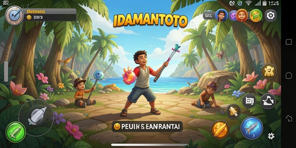 Gambaran gameplay santai dalam IDAMANTOTO dengan grafis cerah.