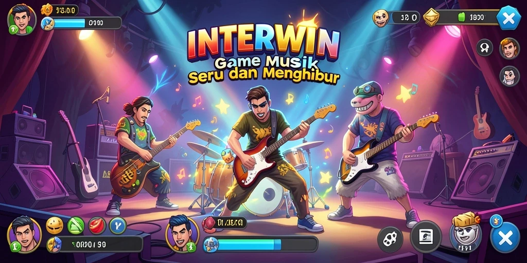 Gameplay seru INTERWIN yang menampilkan berbagai lagu musik.
