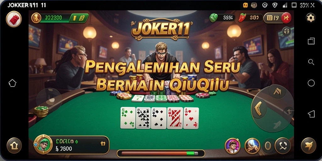 Tampilan gameplay seru dalam JOKER11 saat bermain QiuQiu.