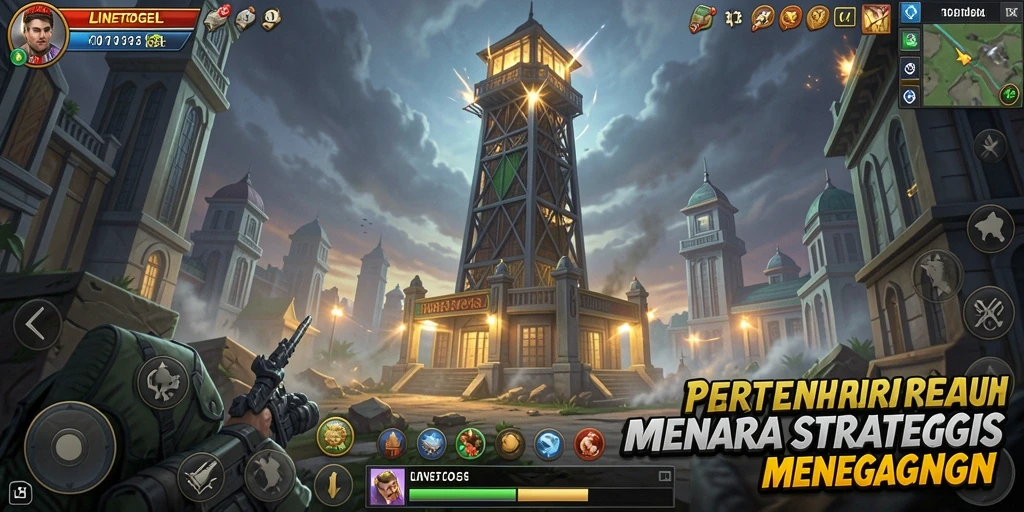 Tampilan gameplay menegangkan LINETOGEL saat melawan gelombang musuh.