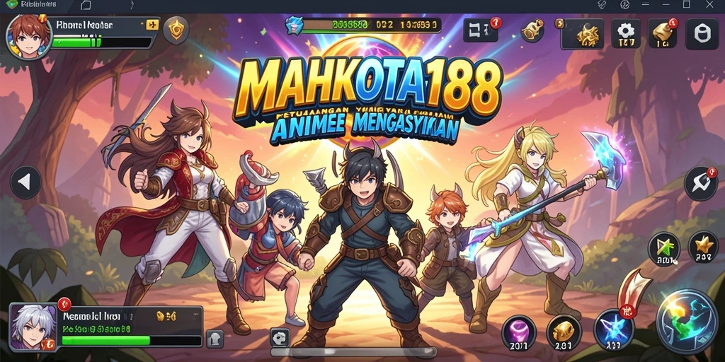 Tampilan gameplay seru dan karakter anime menarik di MAHKOTA188.