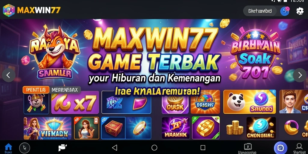 Tampilan gameplay menarik di MAXWIN77 dengan berbagai tema slot.