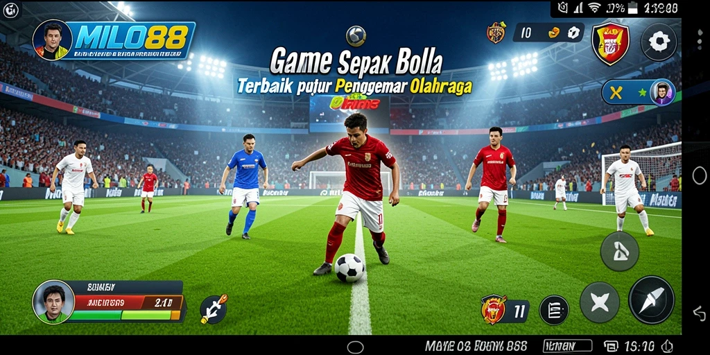 Tampilan gameplay mendebarkan dari MILO88 dengan aksi sepak bola yang seru.