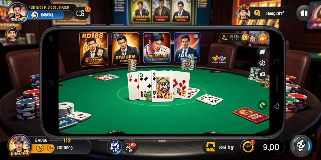 Screenshot gameplay poker seru dan kompetitif di RDI88.