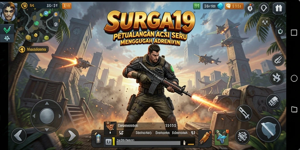 Tampilan gameplay aktif di SURGA19 dengan pertempuran yang mendebarkan.