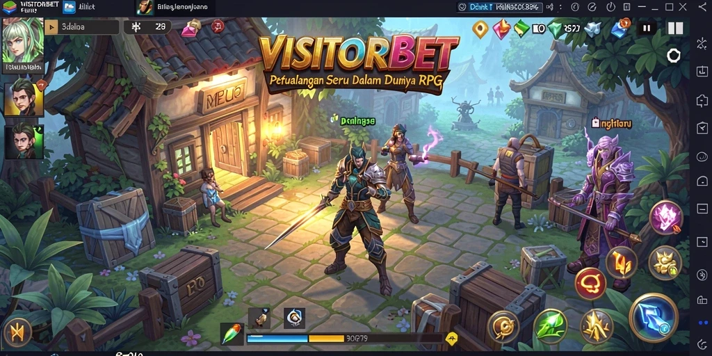 Screenshot gameplay VISITORBET yang menampilkan aksi karakter dalam dunia fantasi.