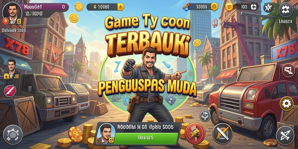Screenshot utama X78 menampilkan gameplay Tycoon yang seru dan interaktif.